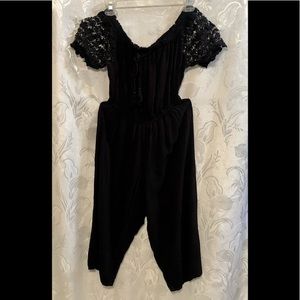 Blush Black One Piece Romper Capris Size S
